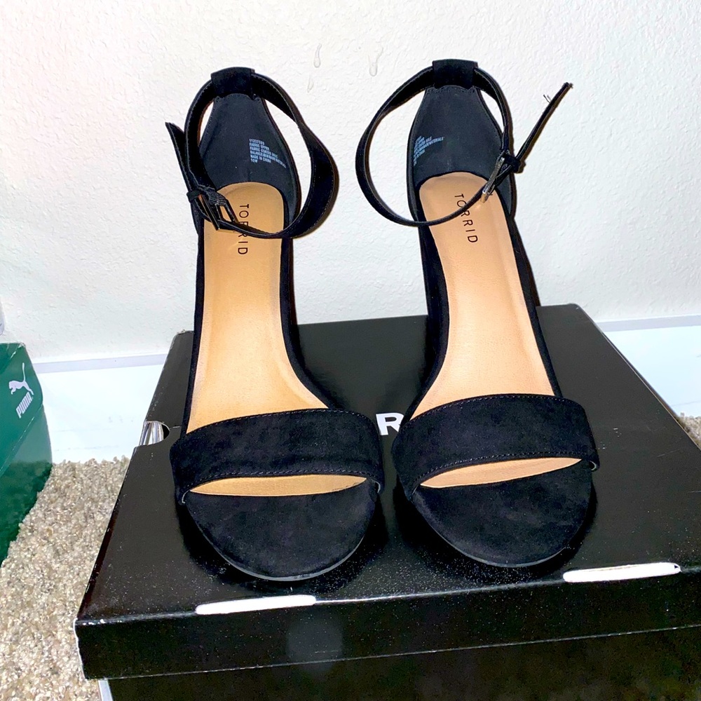 Torrid black wide size 10 strap heels